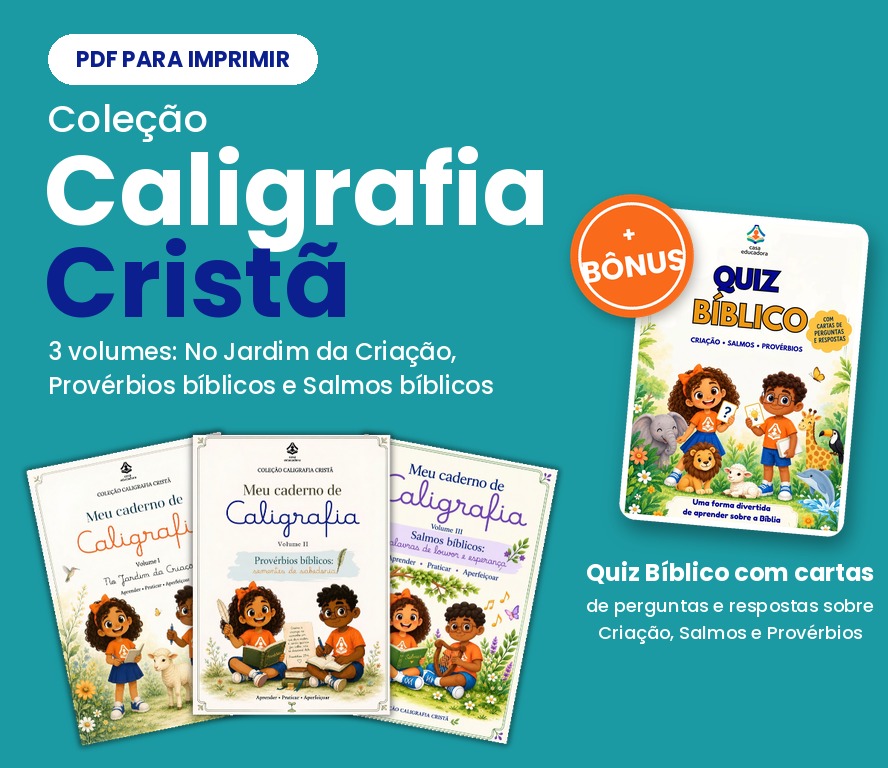 Kit Caligrafia Cristã: Jardim da Criação, Provérbios e Salmos + Bônus Quiz Bíblico